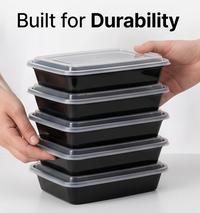 24 oz Rectangular Meal Prep Containers with Lids – 150 Pack | BPA-Free, Leak-Proof, Microwave & Dishwasher Safe